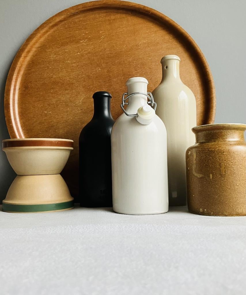 Gres Gien France (cafe au lait)kommen zandsteen MKM flessen, Antiek en Kunst, Ophalen of Verzenden