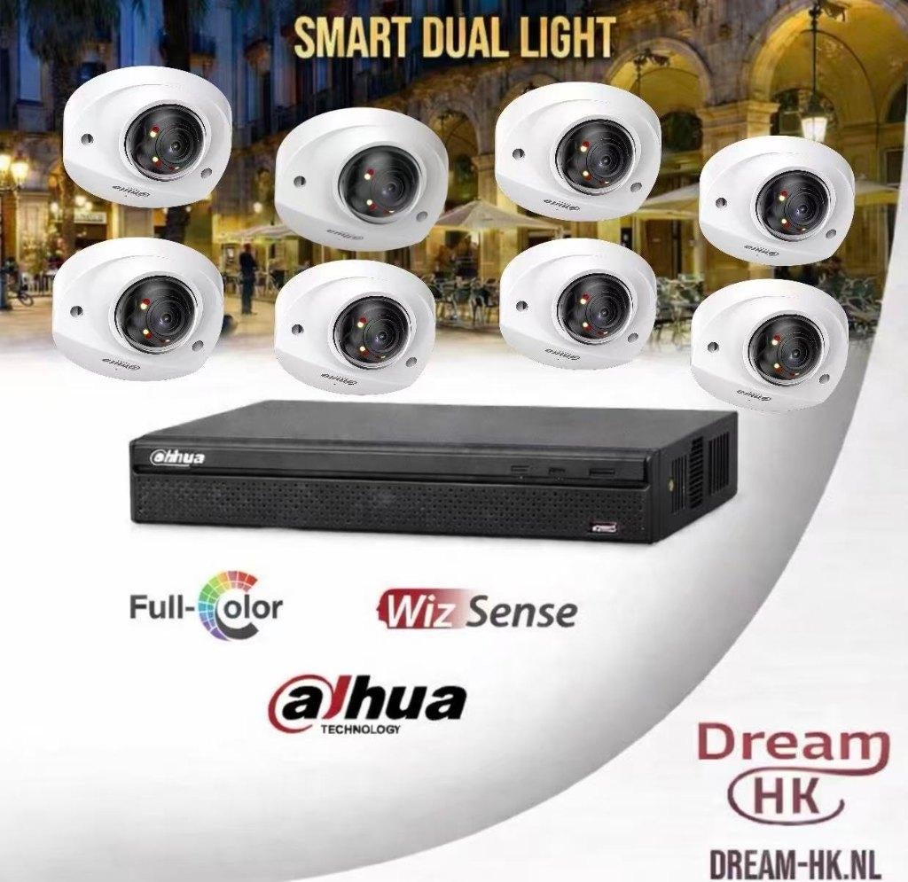 4MP Dahua IP POE beveiligingscamera set / 8CH NVR+8x cameras, Audio, Tv en Foto, Ophalen of Verzenden, Nieuw, Buitencamera