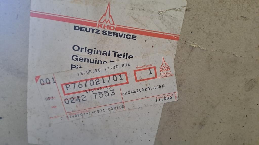 K27 turbo's Deutz, Ophalen of Verzenden