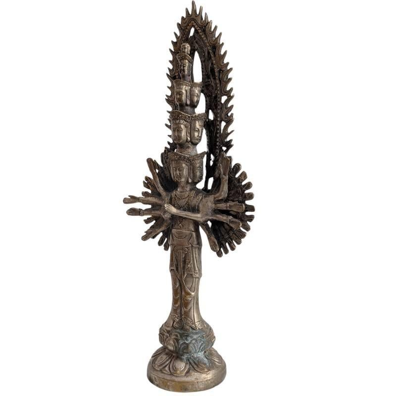 Chinees bronzen beeld van Guanyin (Avalokiteshvara), Ophalen of Verzenden, Gebruikt