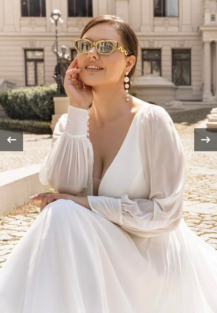 Grote maat 44,46,48,50,52,54,56,58,60 t/m 74!!!, Ophalen, Zo goed als nieuw, Blauw, Trouwjurk