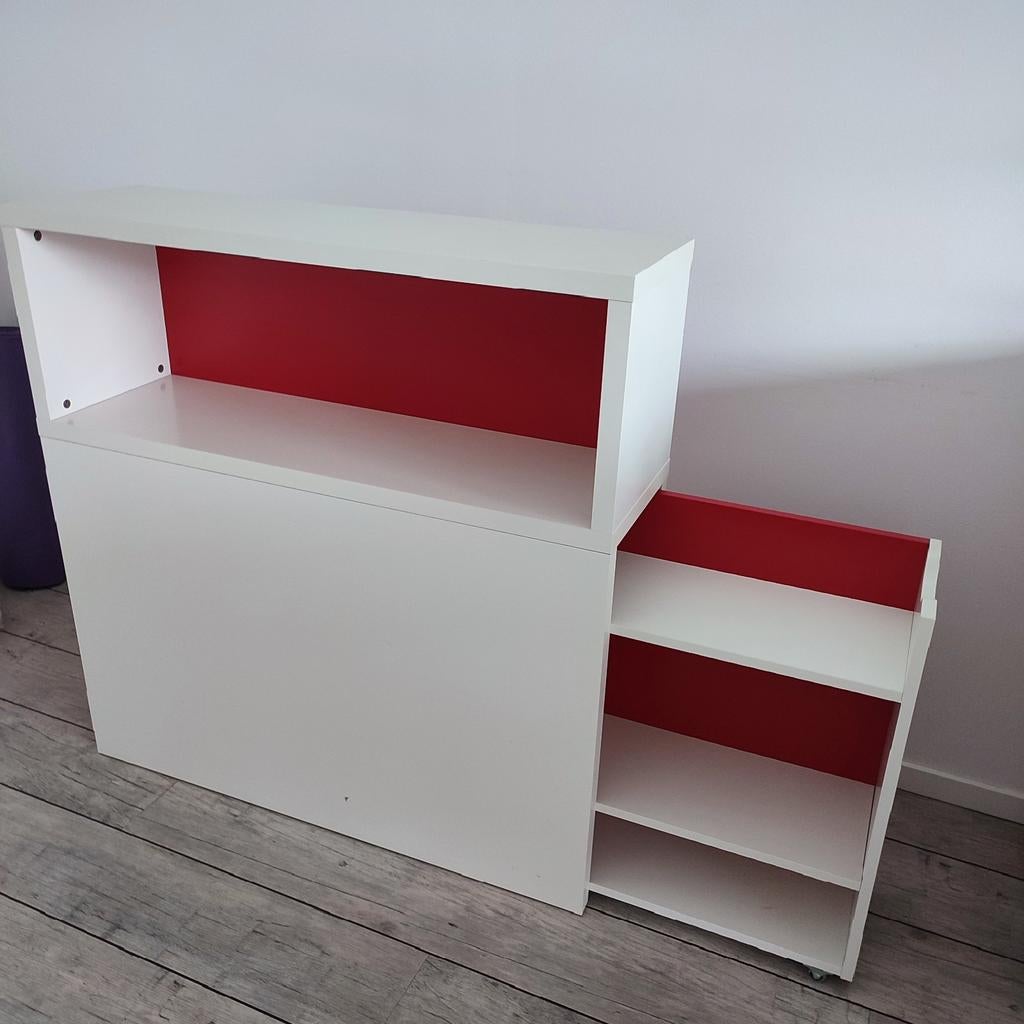 IKEA Flaxa hoofdeinde met uitschuifbaar kastje, Ophalen