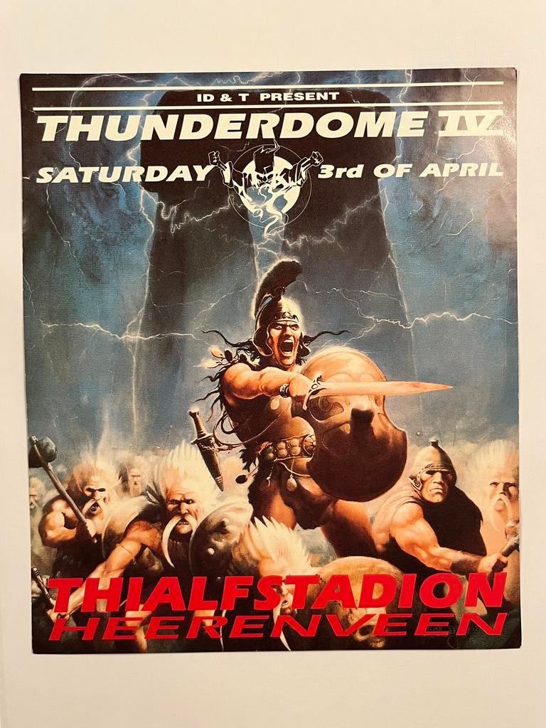 Thunderdome IV flyer 1993 hardcore gabber id&t, Ophalen of Verzenden, Zo goed als nieuw