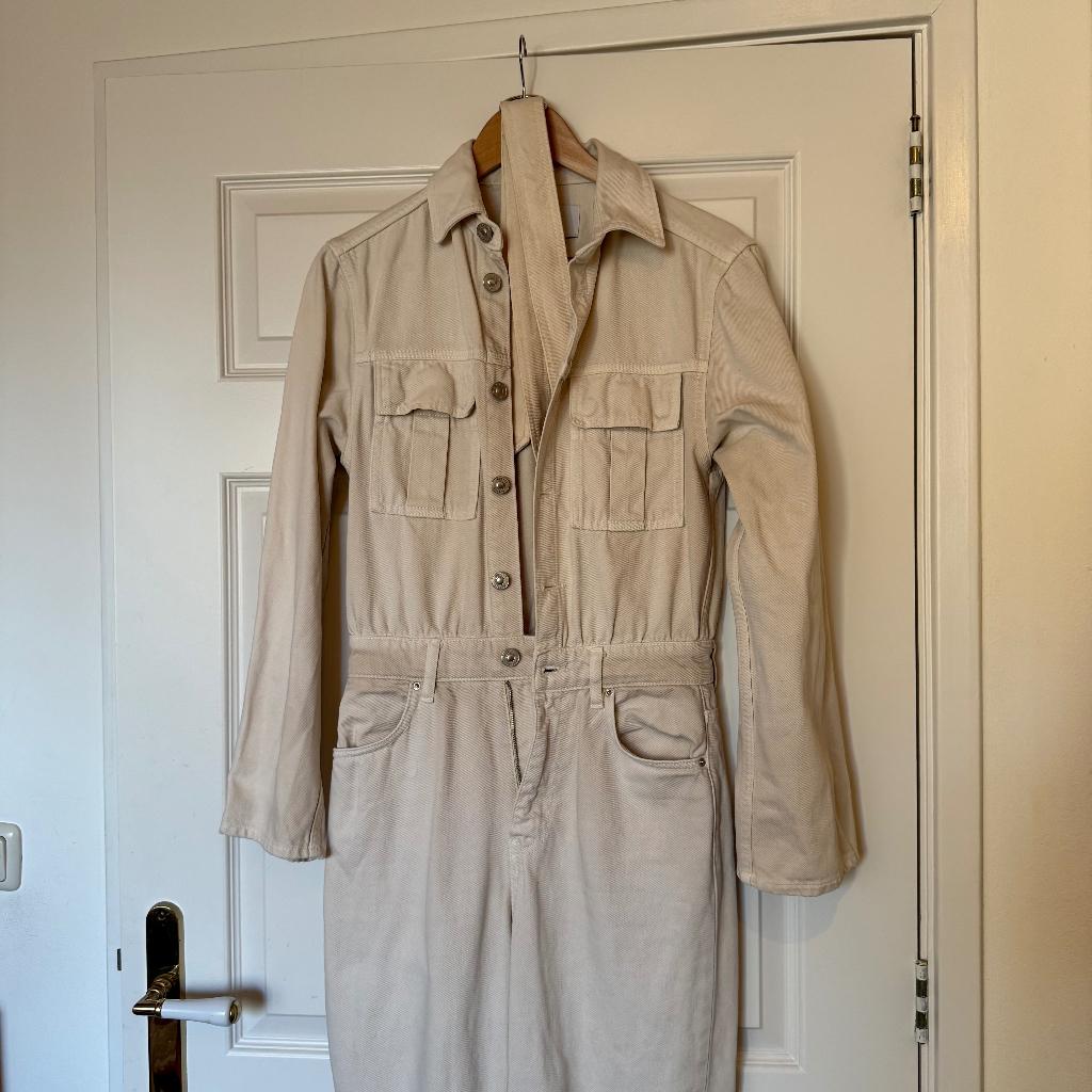 Costes denim beige jumpsuit maat xs, Beige, Ophalen of Verzenden, Zo goed als nieuw, Costes