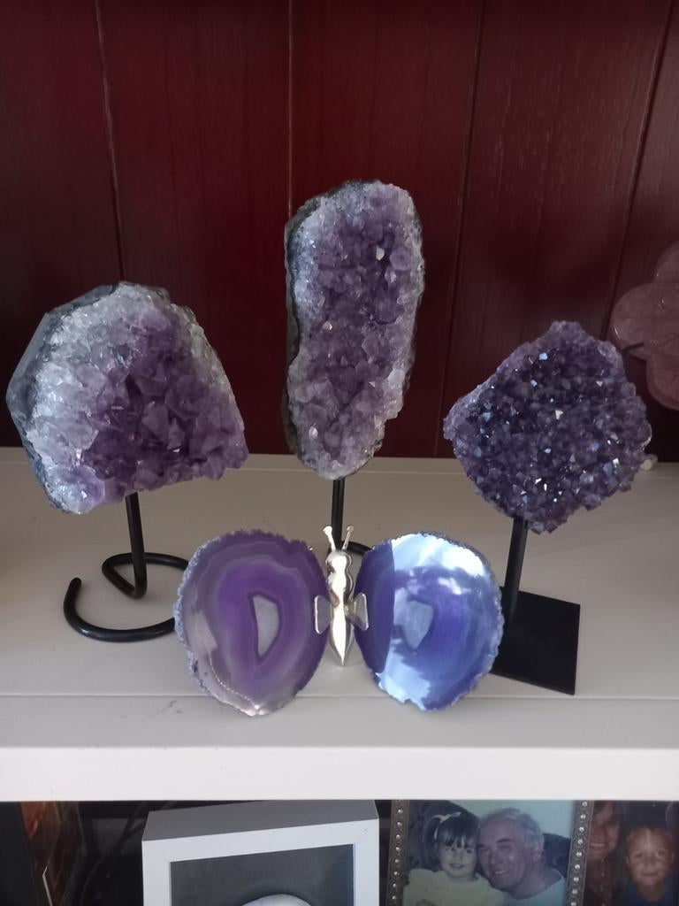 Zetje Amethist +vlinder en vlinders met bloem puntgaaf, Ophalen of Verzenden, Zo goed als nieuw, Dier