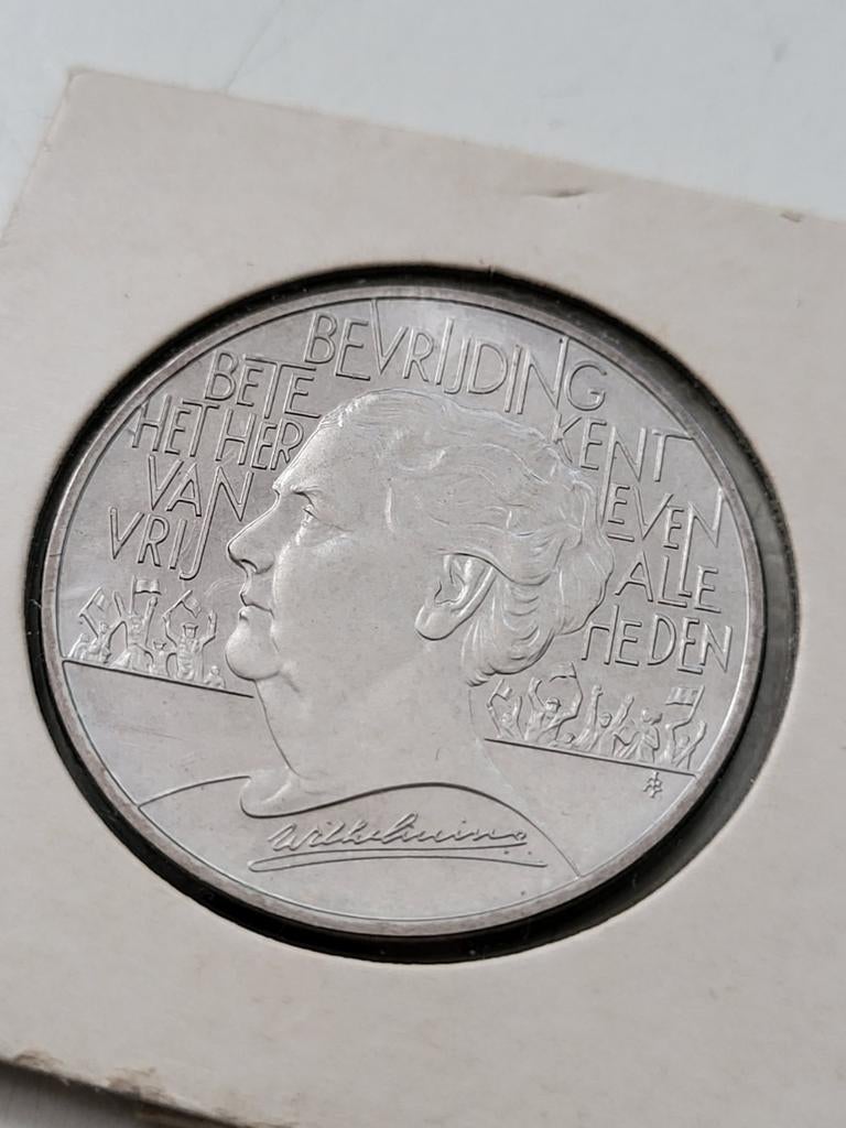 Penning 2,5 ECU Wilhelmina 50 jaar Bevrijding 1945-1995, Ophalen of Verzenden, Nederland