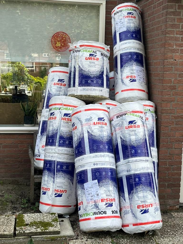 Glaswol originele Ursa voor zolderisolatie met alufolie., Ophalen of Verzenden, Nieuw, Glaswol, 12 cm of meer