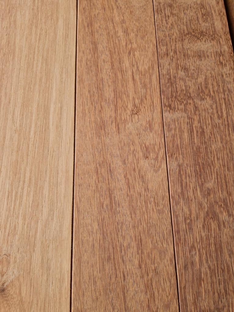 20M2 massieve kempas hardhout vloerdelen #VERNIEUWD#, Gebruikt, 10 m² of meer, 10 tot 30 cm, Hout