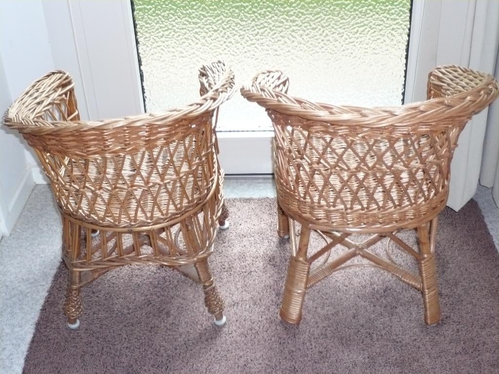 KINDERSTOELTJES gevlochten riet - per 2 of apart, Ophalen, Gebruikt, Overige typen