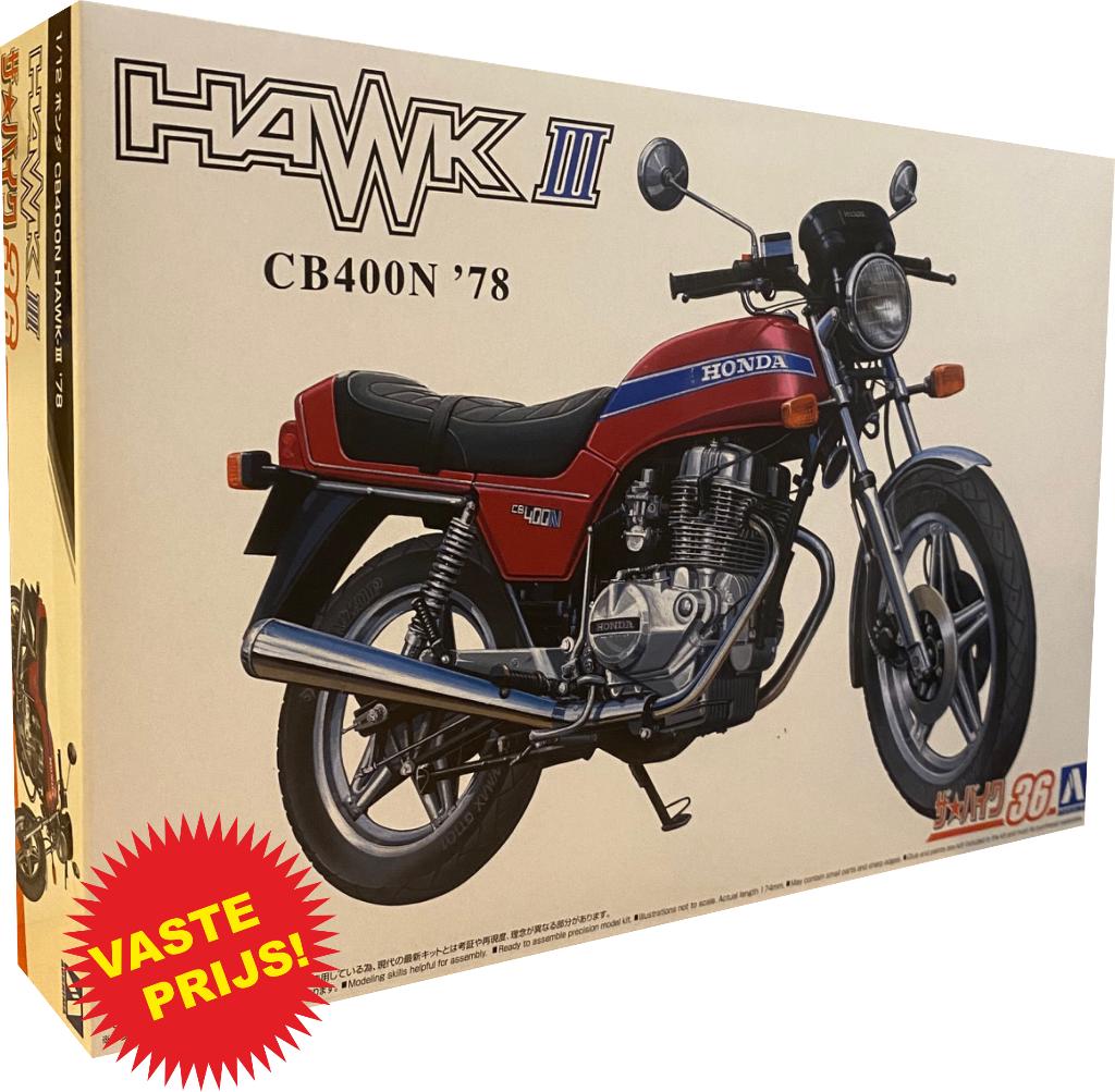 Honda Hawk III CB400N 1978 (Aoshima 06305) 1/12, Overige merken, Nieuw, Ophalen of Verzenden, Groter dan 1:32