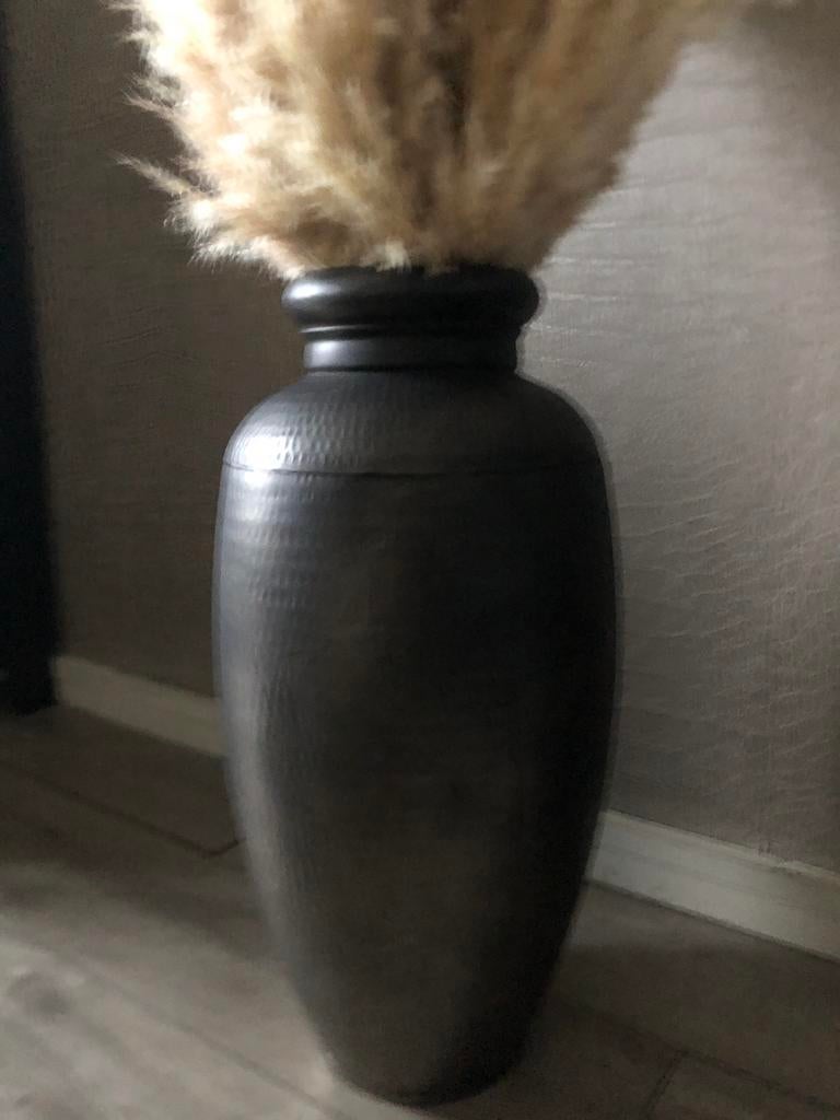 Vaas met pluimen, Overige kleuren, Ophalen of Verzenden, Minder dan 50 cm, Glas