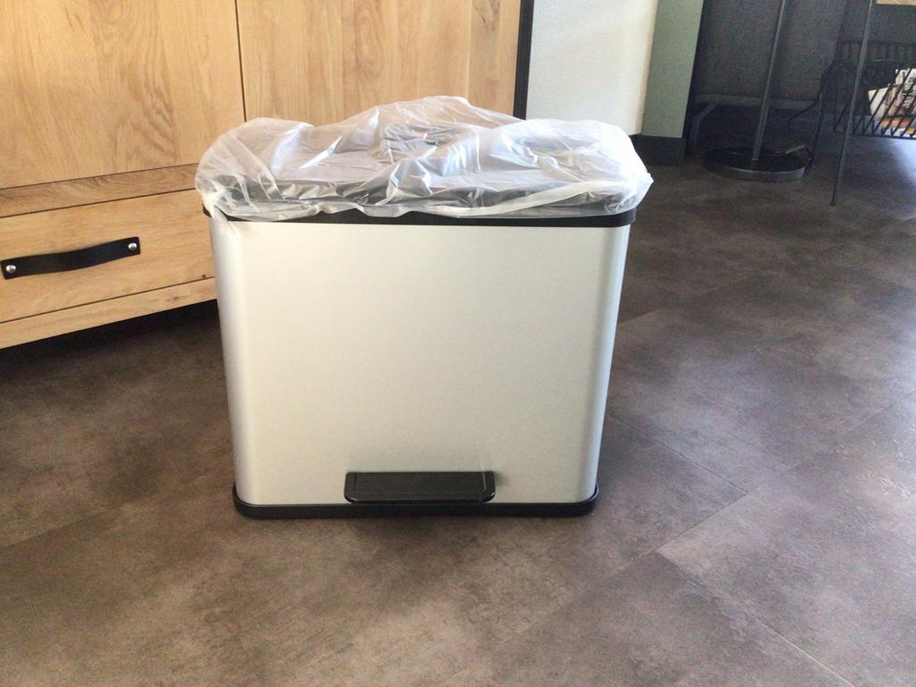 Pedaalemmer met 3 emmers, Ophalen, Met pedaal, Minder dan 50 cm, 20 tot 30 liter