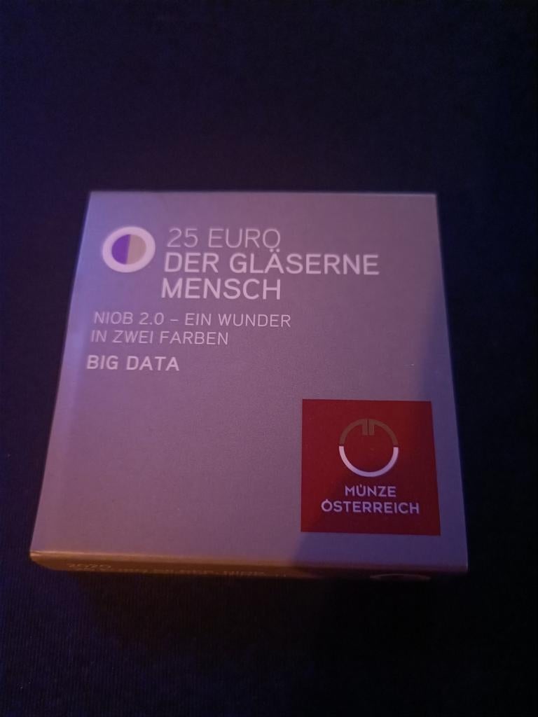 25 euro - Oostenrijk - Big data gläserne mensch, Postzegels en Munten, Munten | Europa | Euromunten, Ophalen, Oostenrijk, Zilver