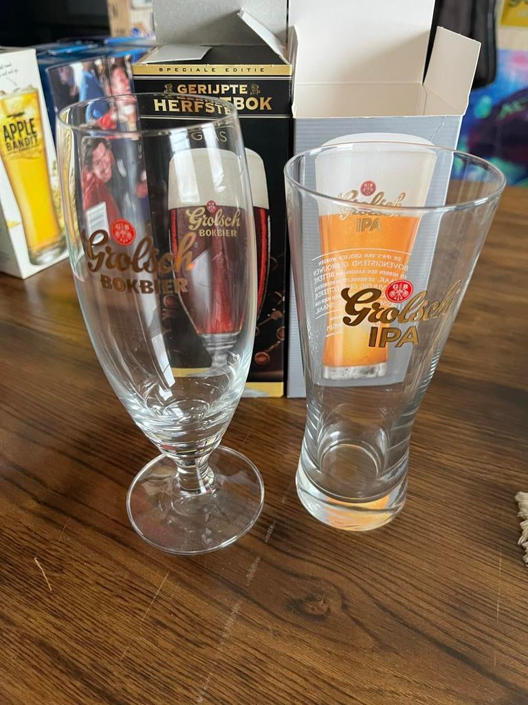 Grolsch Bokbier & IPA Glas - Nieuw in doos, Ophalen of Verzenden, Nieuw
