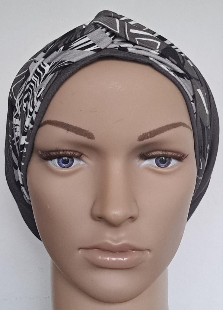 Chemo/ haarverlies tricot muts met sjaal no 40 C., Anna, Maat 42/44 (L), Nieuw, Ophalen of Verzenden