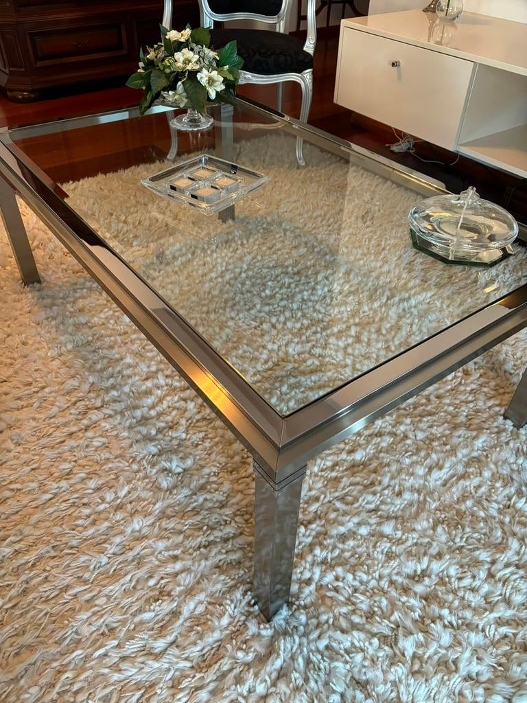 Glazen salontafel 130x80 klassiek zgan, Ophalen of Verzenden