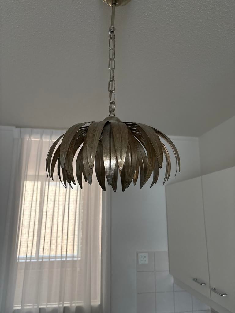 2x Hanglamp in palmblad design, Huis en Inrichting, Ophalen, Zo goed als nieuw, Metaal, 50 tot 75 cm