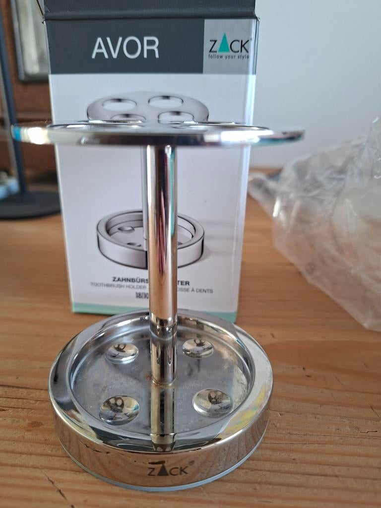 Zack Tandenborstelhouder - RVS Glanzend, Ophalen of Verzenden, Nieuw, Grijs, Overige typen