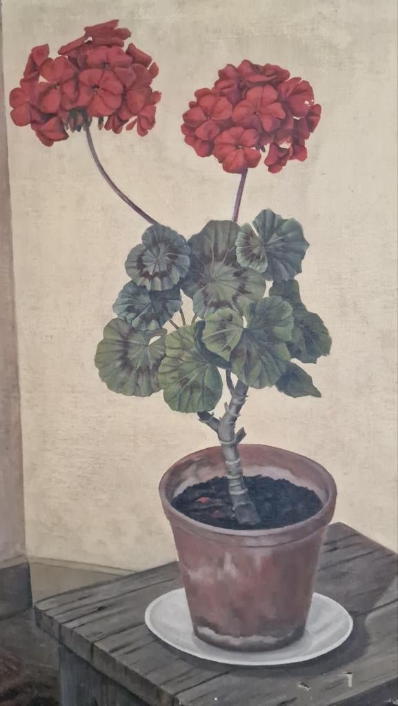 Schilderij bloem stilleven gesigneerd 55x70 cm, Antiek en Kunst, Kunst | Schilderijen | Klassiek, Ophalen of Verzenden