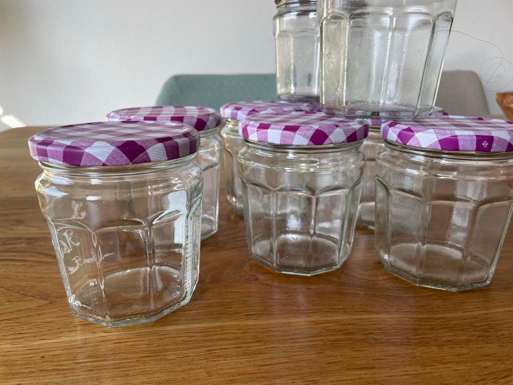 10 Bonne Maman jampotjes - Ideaal voor bewaren of decoratie, Ophalen of Verzenden, Voorraadpot, Meerkleurig, Overige merken