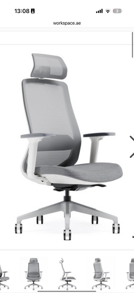 Workspace Ergonomic Office Chair – Mesh Back, Adjustable, Ophalen, Zo goed als nieuw, Wit
