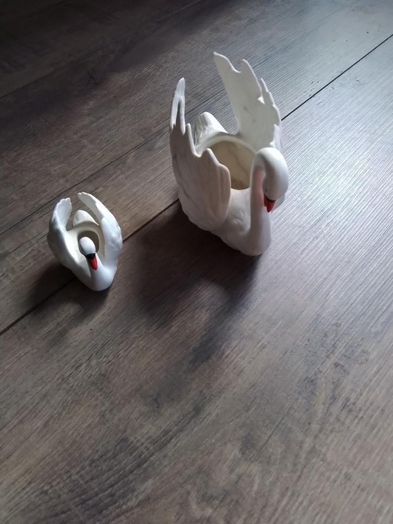 Vintage Goebel Zwanen Beeldjes - Set van 2, Antiek en Kunst, Antiek | Porselein, Ophalen of Verzenden