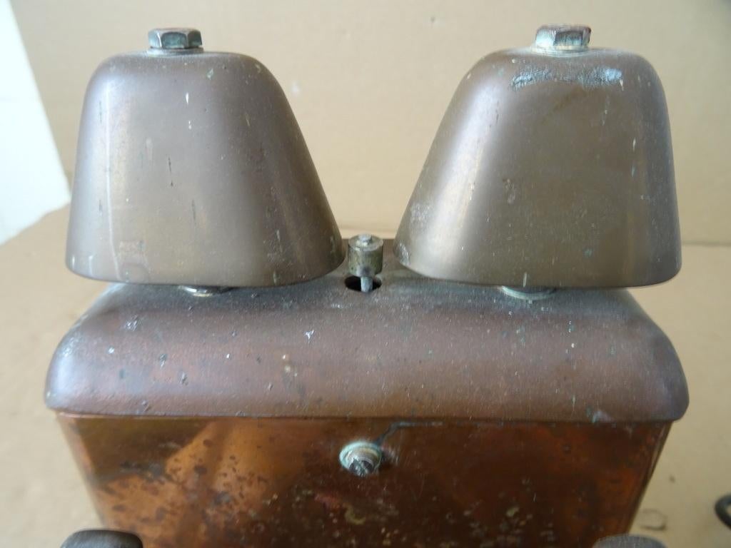 Antieke telefoon of vintage koperen telefoon telefoontoestel, Ophalen of Verzenden