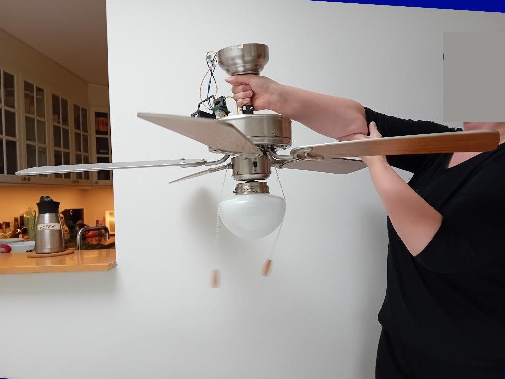 Plafondventilator met lamp, Witgoed en Apparatuur, Ventilatoren, Zo goed als nieuw, Plafondventilator, Ophalen