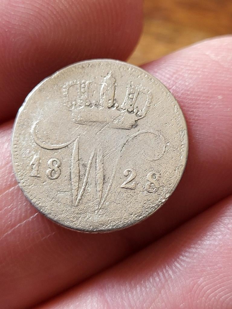 Zilveren 10 cent Willem I 1828 B, 1 gulden, Zilver, Ophalen of Verzenden, Koning Willem I