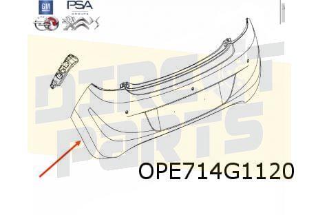 Opel Karl (6/15-9/19) achterbumper (bij PDC) (te spuiten) Or