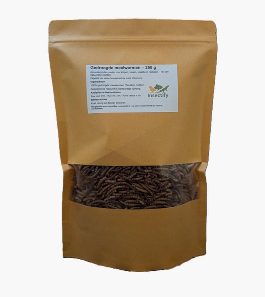Gedroogde meelwormen (250g) - verzenden, ophalen of bezorgen, Ophalen of Verzenden