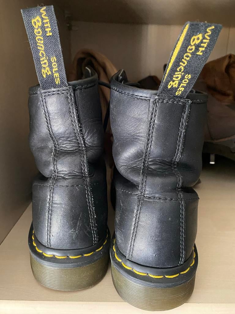 Dr. Martens 1460 Zwarte Leren Laarzen, Ophalen of Verzenden, Gedragen, Zwart, Lage of Enkellaarzen