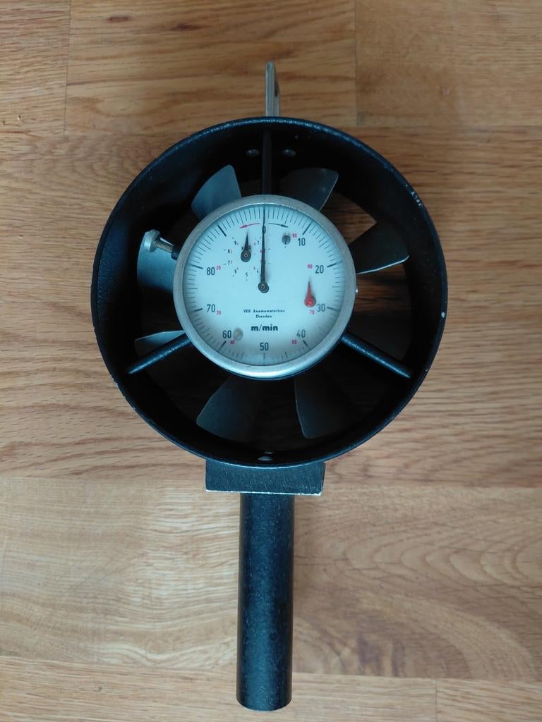 VEB Anemometer uit de DDR - Vintage Windsnelheidsmeter, Antiek en Kunst, Ophalen of Verzenden