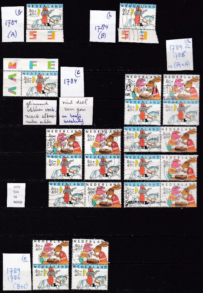 0417) Nederland 1784 1786 kinderzegels Max Velthuys 1998, Ophalen of Verzenden