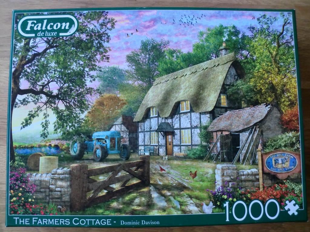 Falcon Legpuzzel, The Farmers Cottage, 1000 stukjes, Hobby en Vrije tijd, Ophalen of Verzenden, 500 t/m 1500 stukjes, Zo goed als nieuw