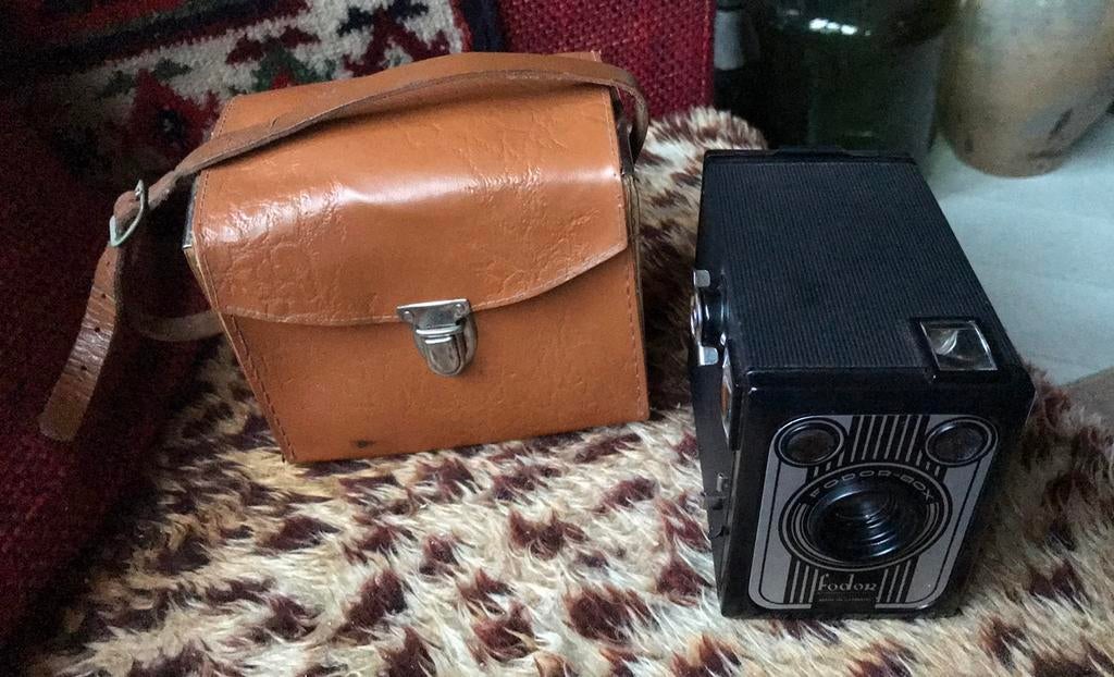 Antiek Fotoboxje met originel Tasje -Fodor Camera, Ophalen of Verzenden, 1940 tot 1960, Fototoestel