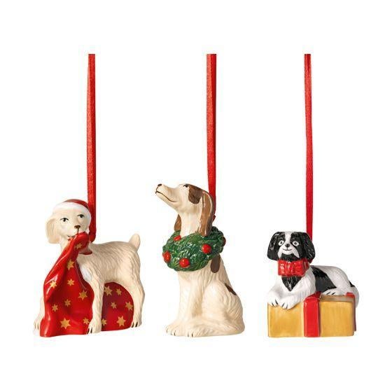 Villeroy en Boch Nostalgic Ornaments set van 3 honden, Diversen, Kerst, Ophalen of Verzenden, Nieuw