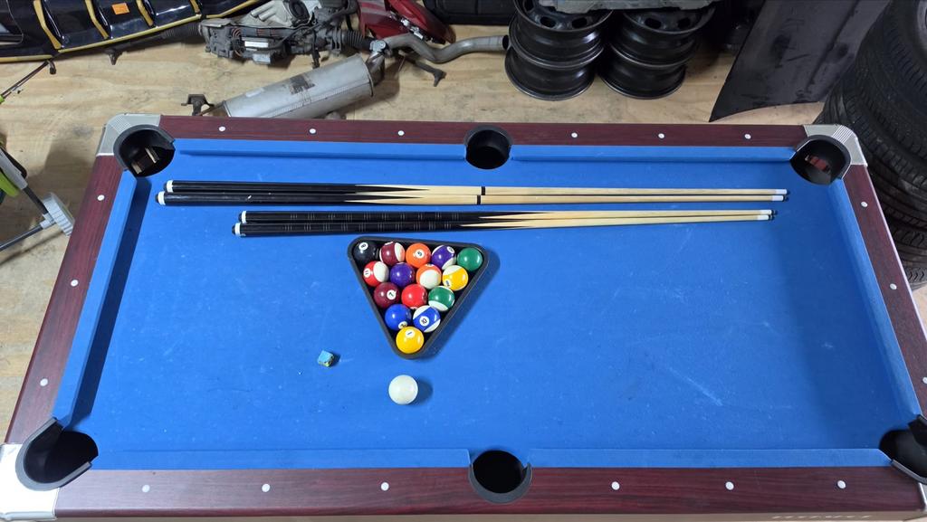 Pooltafel 194x92x80 cm met accessoires, Ophalen, Gebruikt, Pooltafel