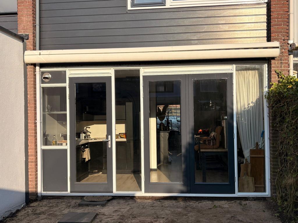 Dubbele tuindeuren met glas, Doe-het-zelf en Verbouw, Kozijnen en Schuifpuien, Ophalen, Gebruikt, Deurkozijn, 225 cm of meer