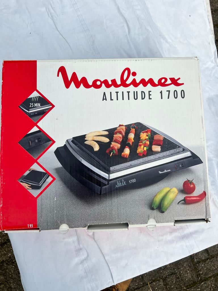 Moulinex Altitude 1700 Steengrill - Nieuw in doos, Ophalen, Zo goed als nieuw, Steengrill