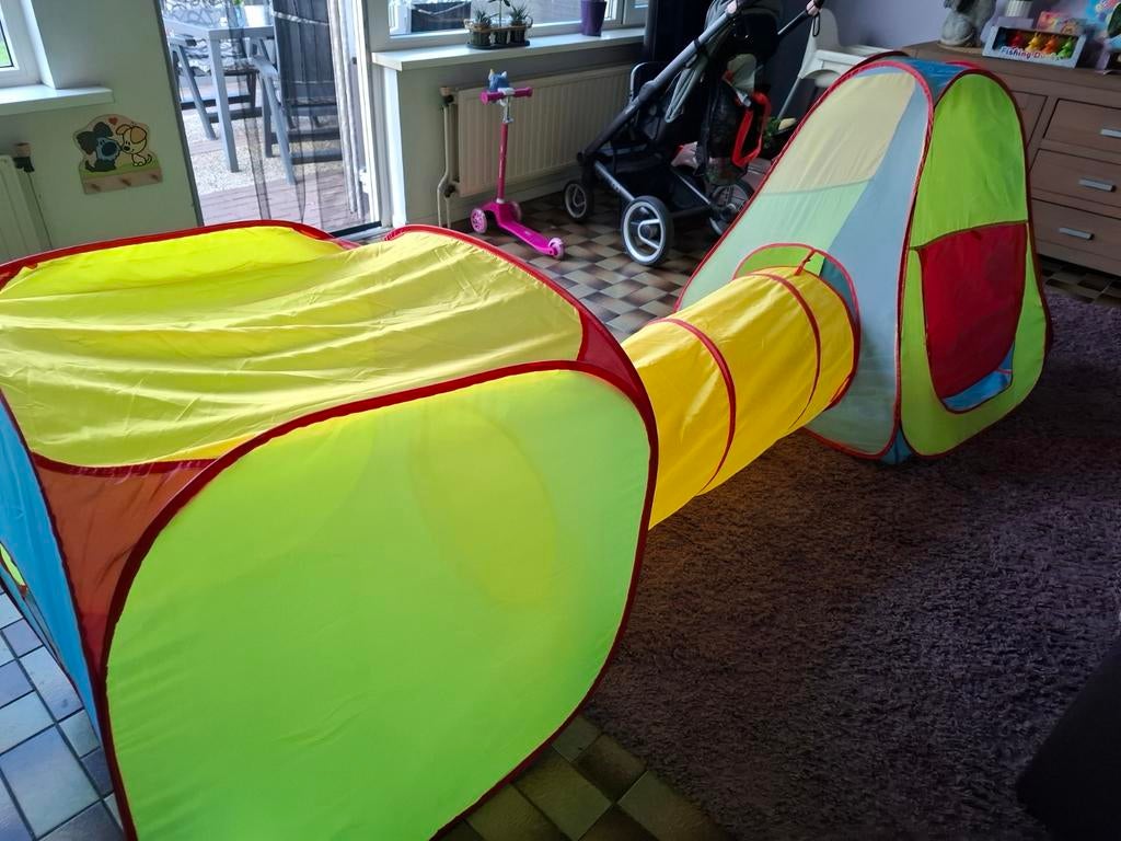 Speeltent met tunnel - Kleurrijk en Opvouwbaar, Ophalen of Verzenden, Gebruikt