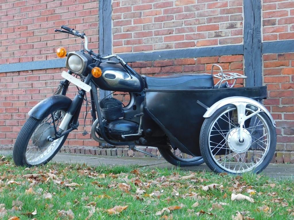 Klassieke motor met zijspan - decoratief item - uniek, Ophalen of Verzenden