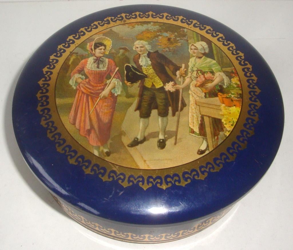 Klein blik onbekend merk met barok afbeelding en versiering, Ophalen of Verzenden, Zo goed als nieuw, Koek(jes)