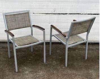 34 stuks luxe textileen stapelbare horeca terras stoelen, Ophalen, Zo goed als nieuw, Vijf, Zes of meer stoelen, Overige kleuren