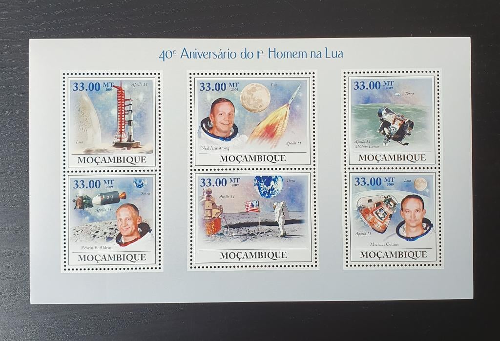 Mozambique 2009 Ruimtevaart Apollo 11 Michel 3455-3460 pf, Verzenden, Postfris, Overige thema's