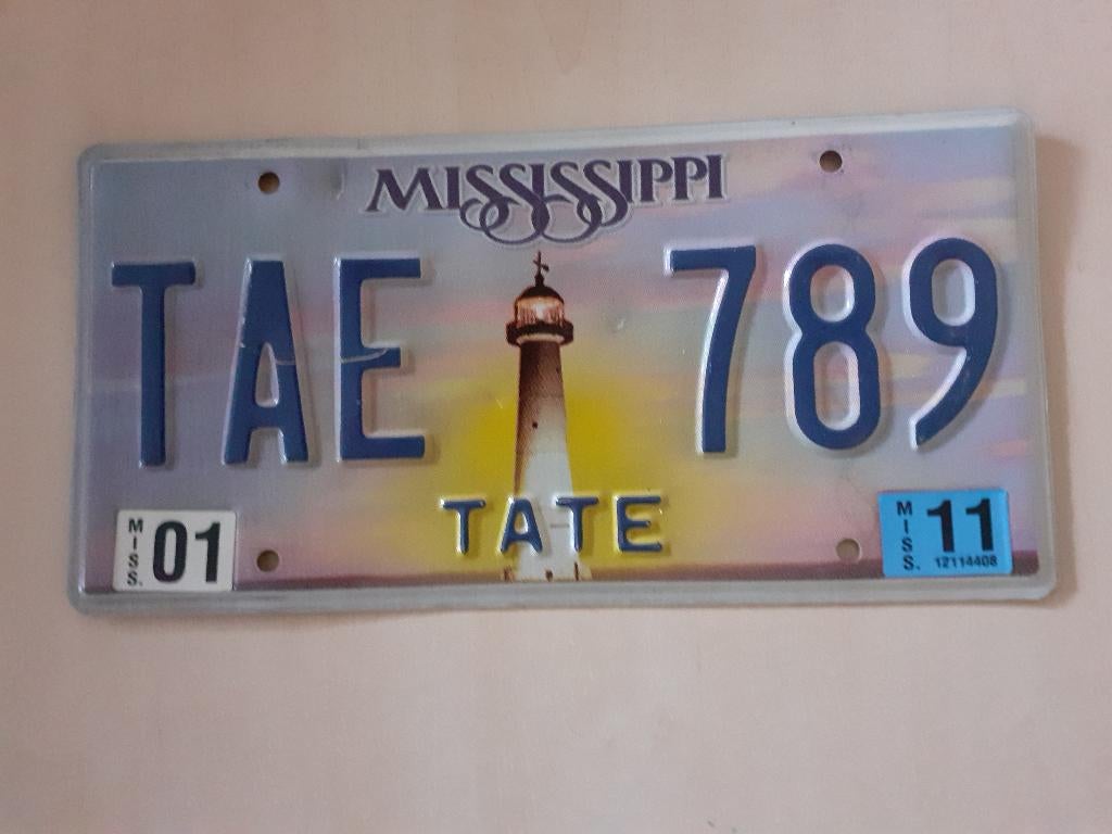 Kentekenplaat Mississippi usa., Verzamelen, Automerken, Motoren en Formule 1, Ophalen of Verzenden, Gebruikt, Auto's