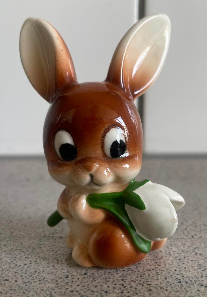 Goebel konijn beeldje porselein bloem Pasen, Ophalen of Verzenden, Zo goed als nieuw, Dier