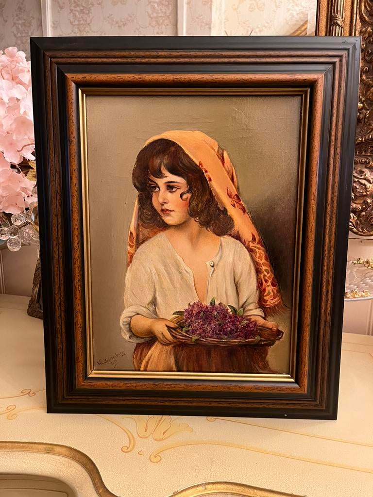 Olieverf portret schilderij, Ophalen of Verzenden