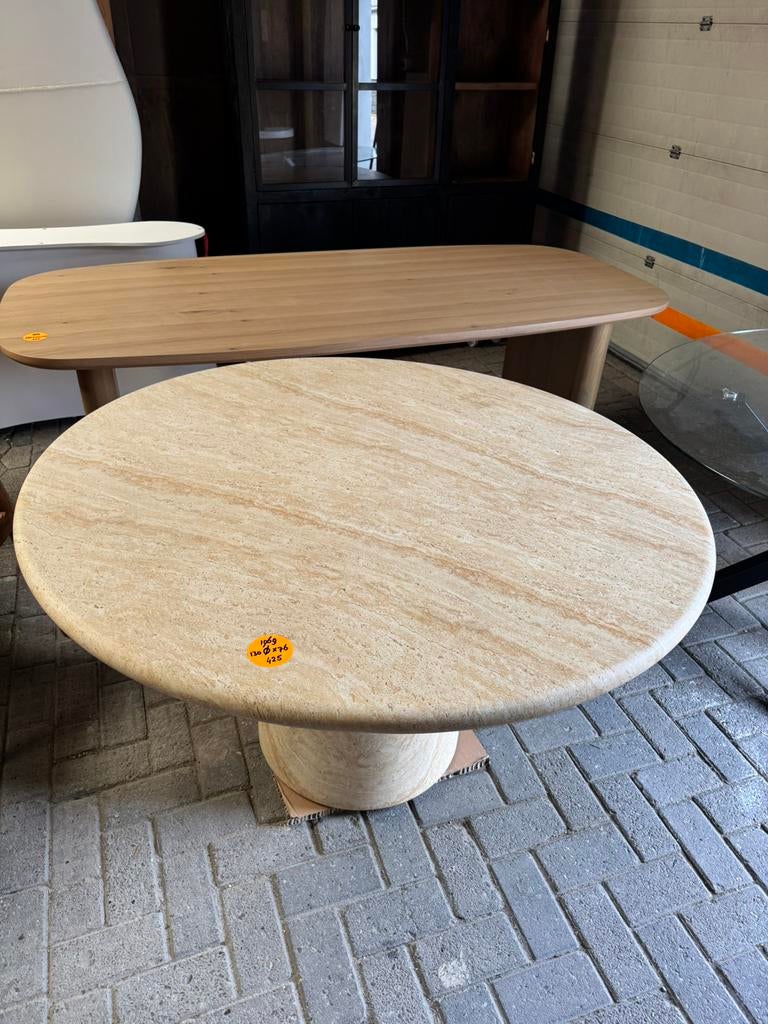 Tuintafel eco composiet 130x76 cm, Ophalen, Nieuw, Rond, Overige materialen