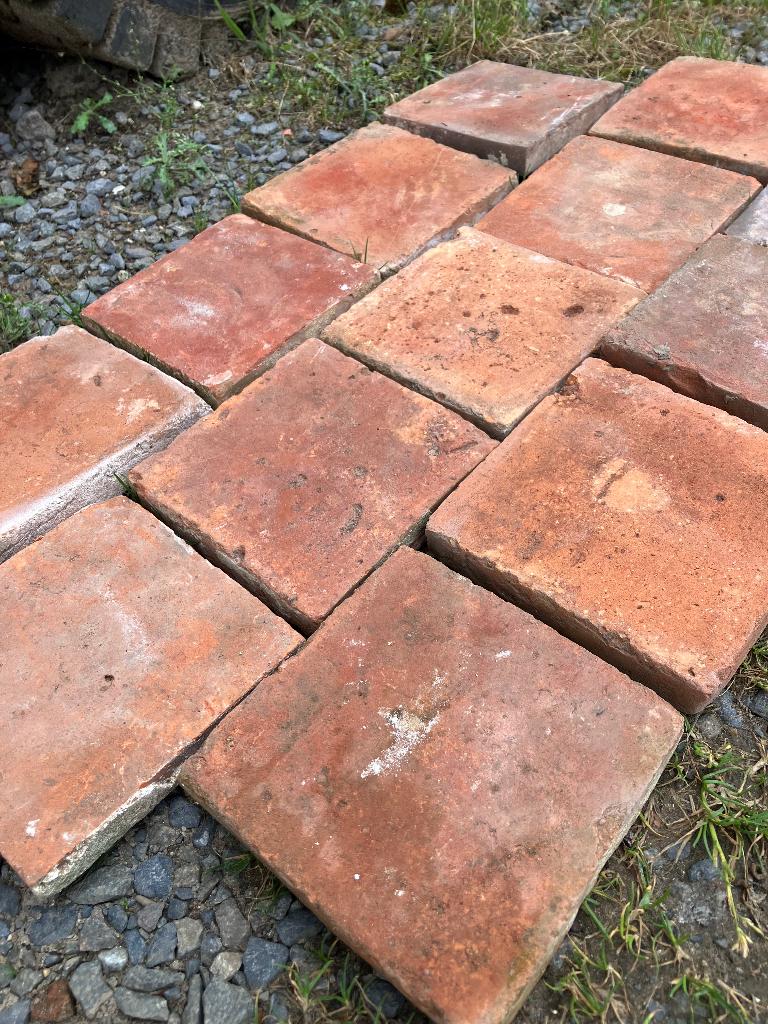 Antieke terracotta tegels. Voor info BELLEN 0474220705, Antiek en Kunst, Antiek | Wandborden en Tegels, Ophalen